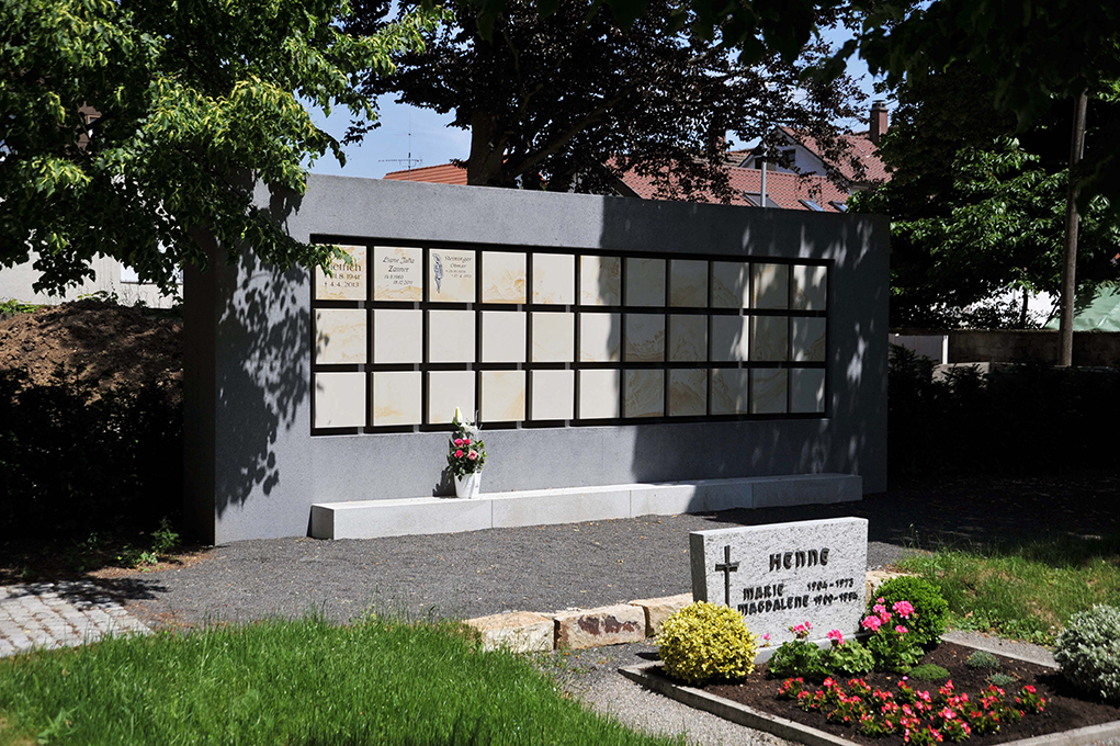 Urnenwand Kolumbarium K2 Friedhof Altdorf Urnenwandmanufaktur Neher+Partner